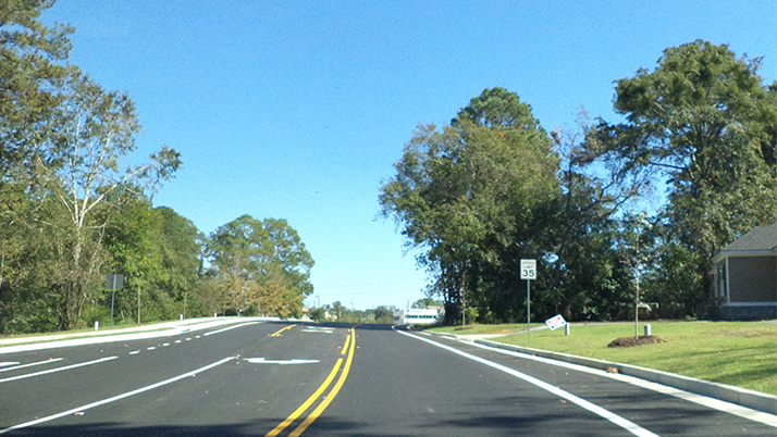 Gornto Road bike lanes in Valdosta, Georgia